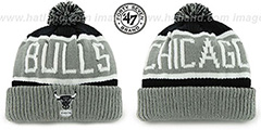 Bulls THE-CALGARY Grey-Black Knit Beanie Hat by Twins 47 Brand