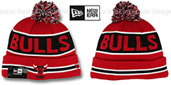 Bulls THE-COACH Red-Black Knit Beanie Hat by New Era