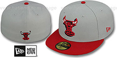 Bulls TRACE-POP Grey-Red Fitted Hat by New Era