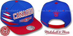 Canadiens 2T DIAMONDS SNAPBACK Royal-Red Adjustable Hat by Mitchell and Ness