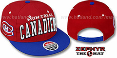 Canadiens 2T SUPER-ARCH SNAPBACK Red-Royal Hat by Zephyr