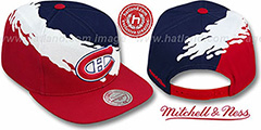 Canadiens PAINTBRUSH SNAPBACK Navy-White-Red Hat by Mitchell and Ness