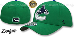 Canucks  SHOOTOUT Green Fitted Hat by Zephyr