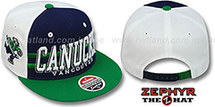 Canucks 2T SUPERSONIC SNAPBACK Navy-Green Hat by Zephyr