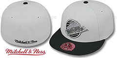 Canucks MONOCHROME XL-LOGO Grey-Black Fitted Hat by Mitchell and Ness