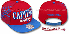 Capitals LASER-STITCH SNAPBACK Red-Blue Hat by Mitchell and Ness