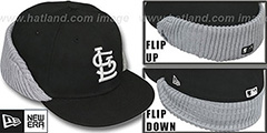 Cardinals FLIP-DOWN Black-Grey Fitted Hat by New Era