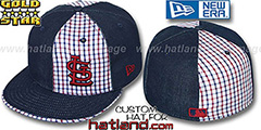 Cardinals SOUTHPAW SLUGGA Plaid-Navy Denim Fitted Hat by New Era