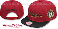 Cavaliers CITY CHAMPS SCRIPT SNAPBACK Burgundy-Black Hat by Mitchell and Ness