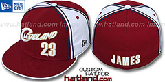 Cavaliers LEBRON JAMES TEAM-UP Burgundy-White Fitted Hat by New Era