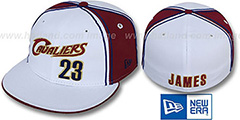 Cavaliers LEBRON JAMES TEAM-UP White-Burgundy Fitted Hat by New Era