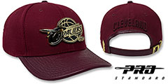 Cavaliers LOW-PRO GOLD METAL BADGE STRAPBACK Burgundy Hat by Pro Standard