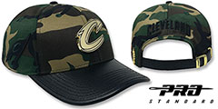 Cavaliers LOW-PRO GOLD METAL BADGE STRAPBACK Camo-Black Hat by Pro Standard