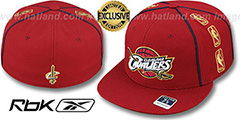 Cavaliers NBA-TRIPLESIDE Burgundy Fitted Hat by Reebok