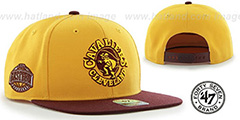 Cavaliers SURE-SHOT SNAPBACK Gold-Burgundy Hat by Twins 47 Brand