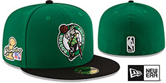 Celtics 2024 FINALS CHAMPIONS Green-Black Fitted Hat by New Era