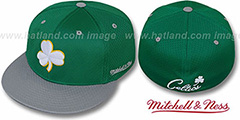 Celtics CLOVER ALT 2T BP-MESH Green-Grey Fitted Hat by Mitchell and Ness