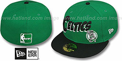 Celtics COMIC-WORD Green-Black Fitted Hat by New Era