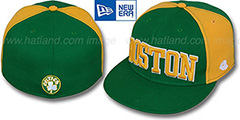 Celtics HW JMACK ARCH Green-Gold Fitted Hat by New Era