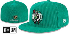 Celtics LETTERMAN PIN CORDUROY Kelly Fitted Hat by New Era