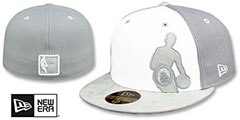 Celtics NBA SILHOUETTE PINWHEEL White-Grey Fitted Hat by New Era