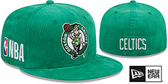 Celtics OLD SCHOOL CORDUROY SIDE-PATCH Kelly Fitted Hat by New Era