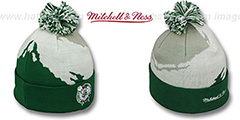 Celtics PAINTBRUSH BEANIE by Mitchell and Ness