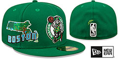 Celtics STATEVIEW Green Fitted Hat by New Era