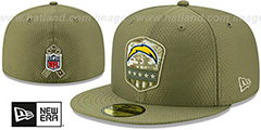 Chargers 2019 SALUTE-TO-SERVICE Olive Fitted Hat by New Era