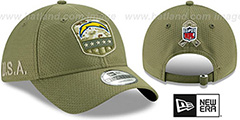 Chargers 2019 SALUTE-TO-SERVICE STRAPBACK Olive Hat by New Era