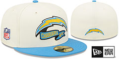 Chargers 2022 NFL SIDELINE Cream-Blue Fitted Hat by New Era