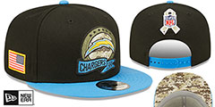 Chargers 2022 SALUTE-TO-SERVICE SNAPBACK Black-Blue Hat by New Era