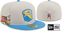 Chargers 2023 SALUTE-TO-SERVICE Stone-Blue Fitted Hat by New Era