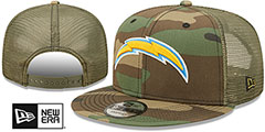 Chargers ARMY CAMO TRUCKER Hat by New Era