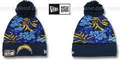 Chargers SNOW-TROPICS Navy Knit Beanie Hat by New Era