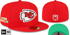 Chiefs SUPER BOWL IV CITRUS POP Red-Green Fitted Hat by New Era