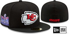 Chiefs SUPER BOWL LVIII CHAMPIONS Black Fitted Hat by New Era