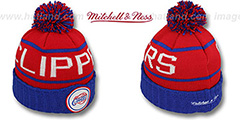 Clippers HIGH-5 CIRCLE BEANIE Red-Royal by Mitchell and Ness