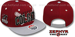 Colgate LACROSSE SUPER-ARCH SNAPBACK Burgundy-Grey Hat by Zephyr