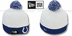 Colts NFL FIRESIDE White-Royal Knit Beanie Hat by New Era