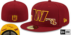 Commanders TRIPLE THREAT IDENTITY Burgundy Fitted Hat by New Era