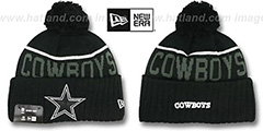 Cowboys 2015 STADIUM Black-White Knit Beanie Hat by New Era