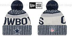 Cowboys 17 STADIUM BEANIE Navy Knit Hat by New Era