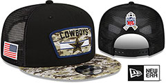 Cowboys 2021 SALUTE-TO-SERVICE SNAPBACK Black-Desert Hat by New Era