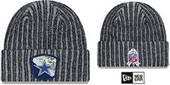 Cowboys 2023 SALUTE-TO-SERVICE Black -Grey Knit Beanie Hat by New Era