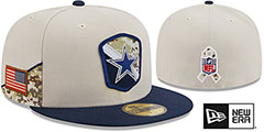 Cowboys 2023 SALUTE-TO-SERVICE Stone-Navy Fitted Hat by New Era