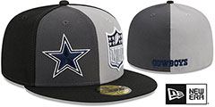 Cowboys 2023 SIDELINE DWPW Charcoal-Grey-Black Fitted Hat by New Era