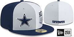 Cowboys 2023 SIDELINE DWPW Grey-White-Navy Fitted Hat by New Era