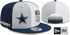 Cowboys 2023 SIDELINE DWPW SNAPBACK Grey-White-Navy Hat by New Era