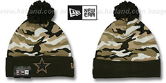 Cowboys CAMO CAPTIVATE Brown Knit Beanie Hat by New Era